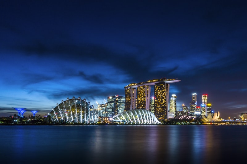 Aerial view of Singapore's financial district and CBD skyline showing dense urban development