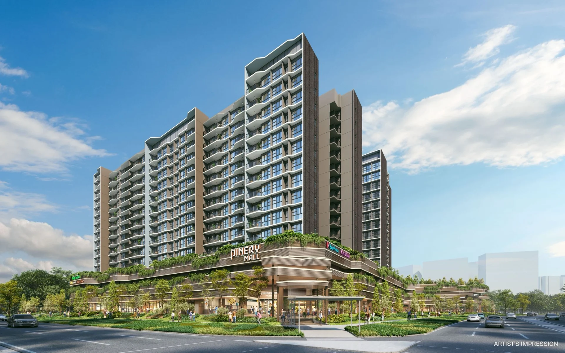 Pinery Residences exterior render by Hoi Hup Realty and Sunway Developments